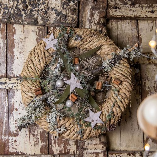 Floristik24 Ghirlanda di paglia intrecciata Ø37cm decorazione rustica in paglia naturale