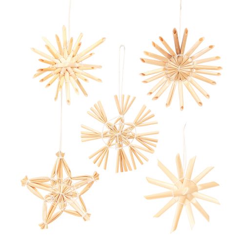 Stelle in paglia Decorazioni per albero di Natale Ø5-6cm 25 pz