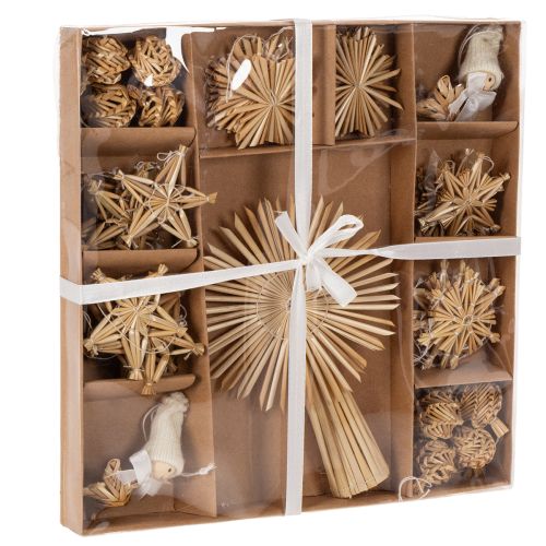 Set di stelle di paglia per decorazioni natalizie per albero di Natale, 35 pezzi. | Floristik24.it