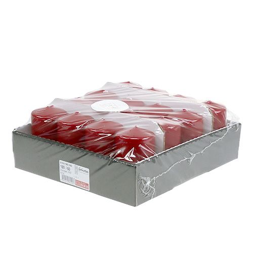 Floristik24 Candela a colonna 100/60 rosso antico 16 pz