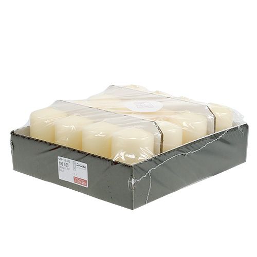 Floristik24 Candela a colonna 100/60 crema 16 pz