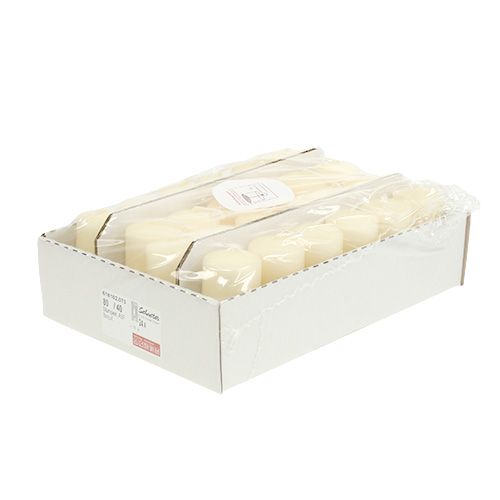 Floristik24 Candela a colonna 80/40 crema 24 pz