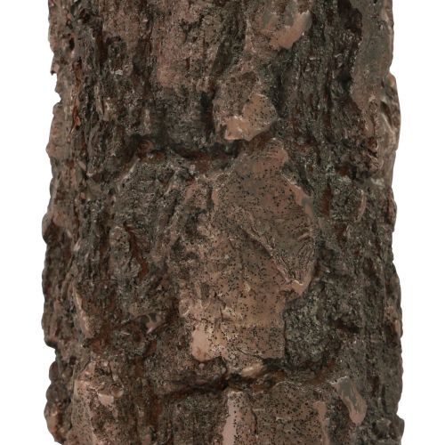 Floristik24 Candela a colonna tronco d&#39;albero candela decorativa marrone 130/65 mm 1 pezzo