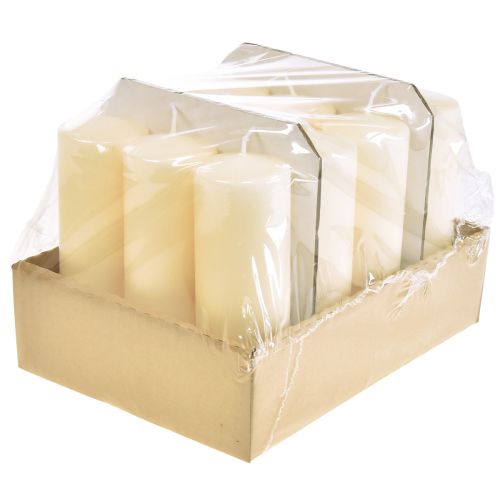 Prodotto Candele a colonna candele crema H145mm Ø50mm crema 12 pezzi