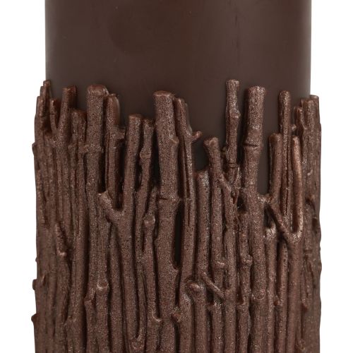 Prodotto Candela a colonna con rami decorativi candela marrone scuro 150/70 mm 1 pezzo