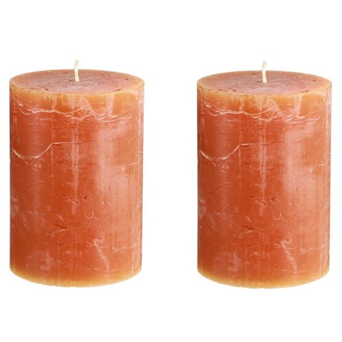 Prodotto Candele a colonna arancione scuro tinta unita Sunset 85×120mm 2 pz