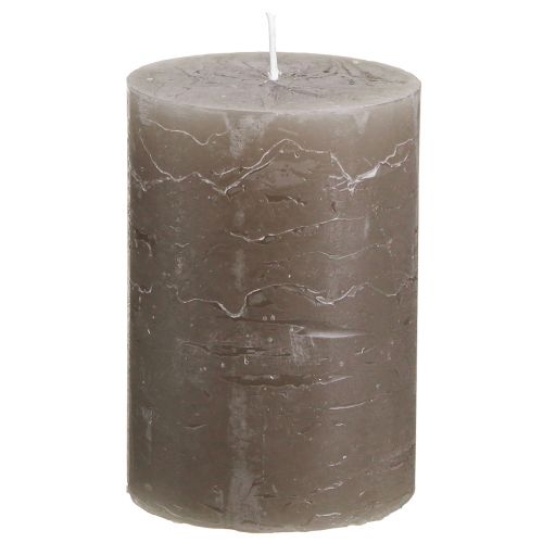Prodotto Candele a colonna marrone tinta unita 70x100mm 4 pz
