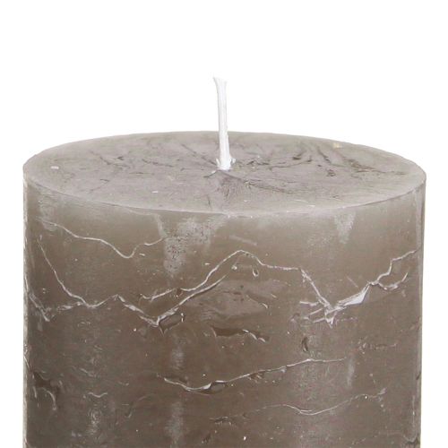 Prodotto Candele a colonna marrone tinta unita 70x100mm 4 pz