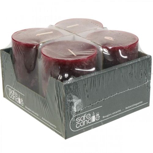 Prodotto Colonne portacandele in tinta unita Rustico Bordeaux 80×110 mm 4 pz