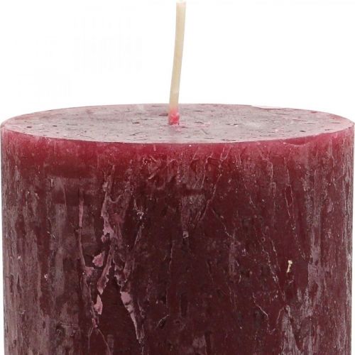 Prodotto Colonne portacandele in tinta unita Rustico Bordeaux 80×110 mm 4 pz