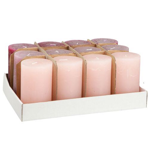 Prodotto Candele a colonna tinta unita 3 colori Berry 70×120 mm 12 pz