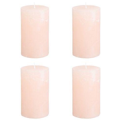 Prodotto Candele a colonna Candele rosa chiaro colorate rosa 60×100mm 4 pezzi