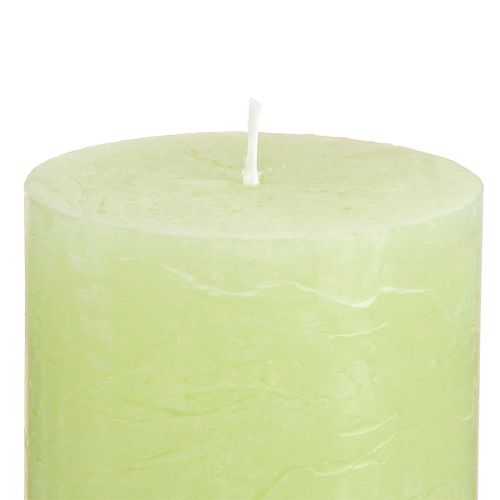 Prodotto Candele a colonna candele tinta unita verde lime 70×80 mm 4 pz