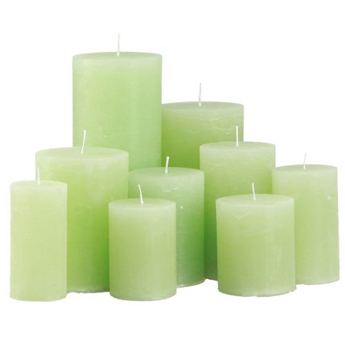 Prodotto Candele a colonna tinta unita verde lime varie misure