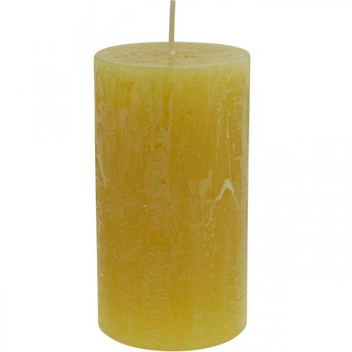 Prodotto Candele a colonna Candele rustiche in tinta unita gialle 60/110 mm 4 pz