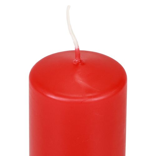 Floristik24 Candele a colonna rosse Candele dell'Avvento candele rosse 100/50mm 24 pz