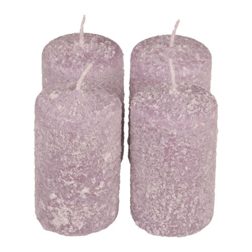 Candele a colonna invernali Candele natalizie viola 60×100mm 4pz