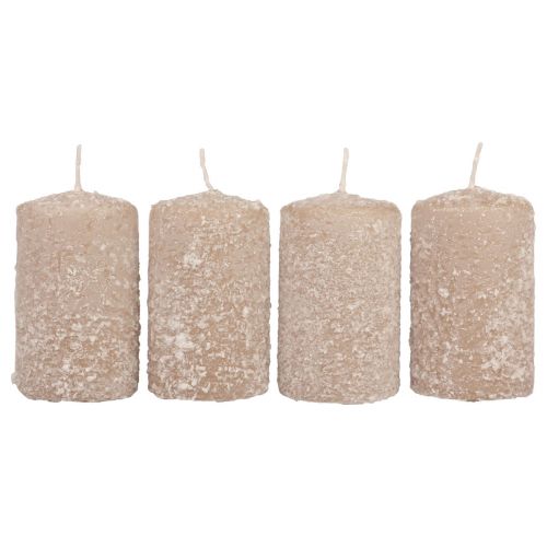 Floristik24 Candele a colonna Candele natalizie beige 60×100 mm 4 pz