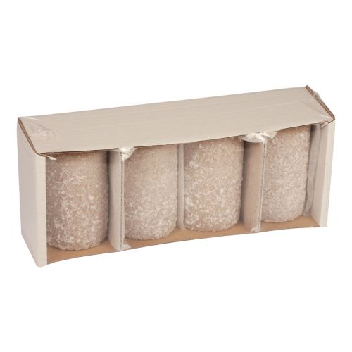 Floristik24 Candele a colonna Candele natalizie beige 60×100 mm 4 pz