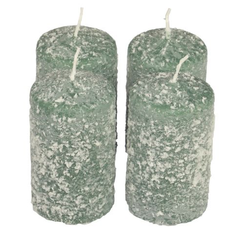 Candele a colonna invernali Candele natalizie verdi 60×100mm 4pz