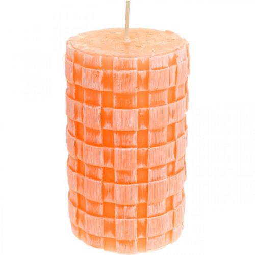 Candele rustiche, modello cesto di candele a colonna, candele di cera arancione 110/65 2pz