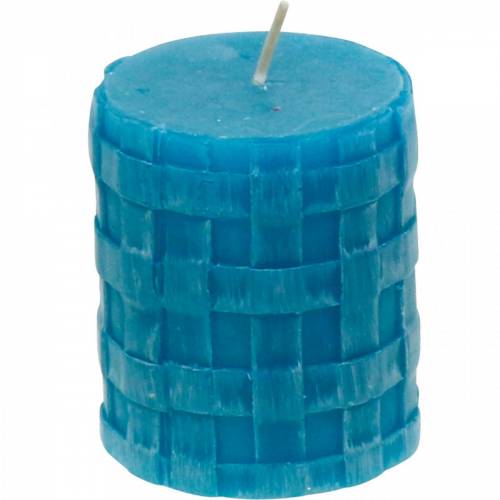 Floristik24 Candele pilastro Candela decorativa rustica 80/65 turchese 2pz