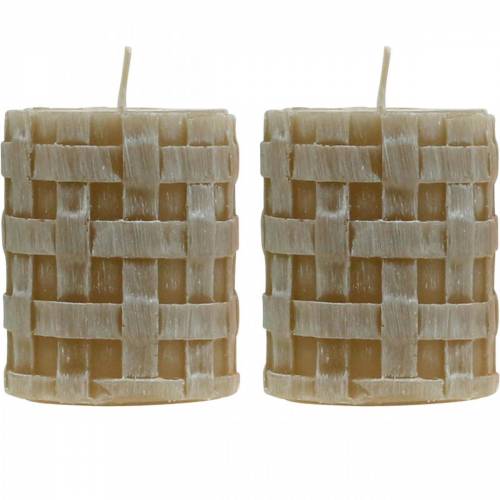 Candele pilastro Rustico marrone 80/65 candele candela rustica decorazione 2pz