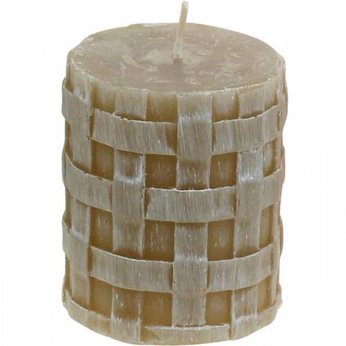 Floristik24 Candele a colonna Rustic Brown 80/65 candele decorazione rustica per candele 2 pz