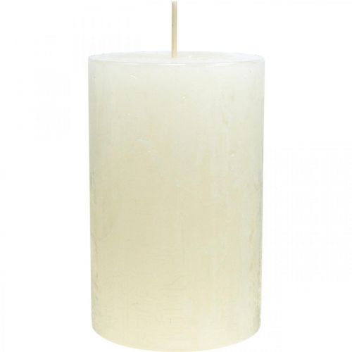 Prodotto Candele a colonna Candele dell&#39;Avvento rustiche in tinta unita bianche 70/110 mm 4 pz