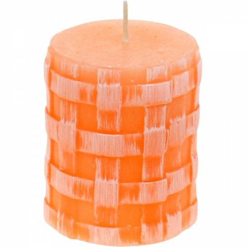 Prodotto Candele pilastro Candela rustica arancione 80/65 candele rustiche in cera 2pz