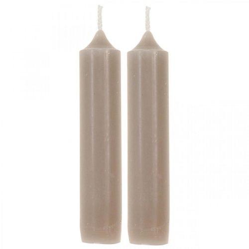 Floristik24 Candele a colonna candele corte grigie Ø2,2 cm H11 cm 6 pezzi