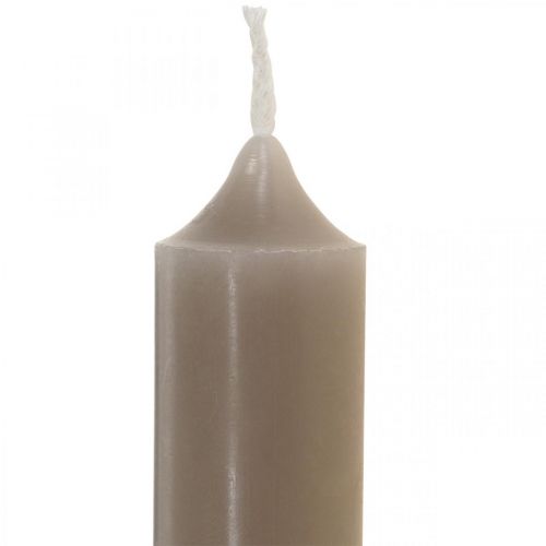 Floristik24 Candele a colonna candele corte grigie Ø2,2 cm H11 cm 6 pezzi