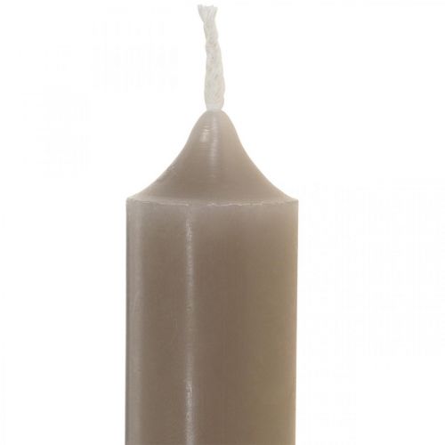 Prodotto Candele a colonna candele corte grigie Ø2,2 cm H11 cm 6 pezzi