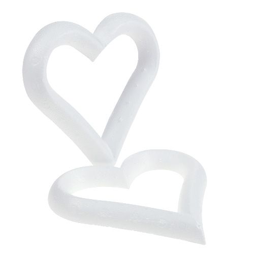 Floristik24 Cuore di polistirolo aperto 18 cm 2 pz