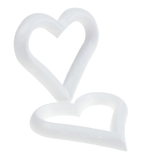 Cuore in polistirolo aperto 18cm 2pz