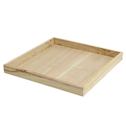 Vassoio in legno grande 30 cm x 30 cm H 3 cm