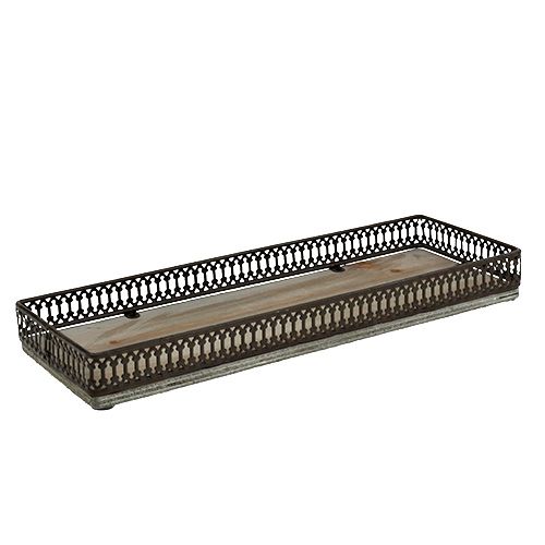 Floristik24 Vassoio quadrato 36 cm x 13 cm H4 cm Naturale 1p
