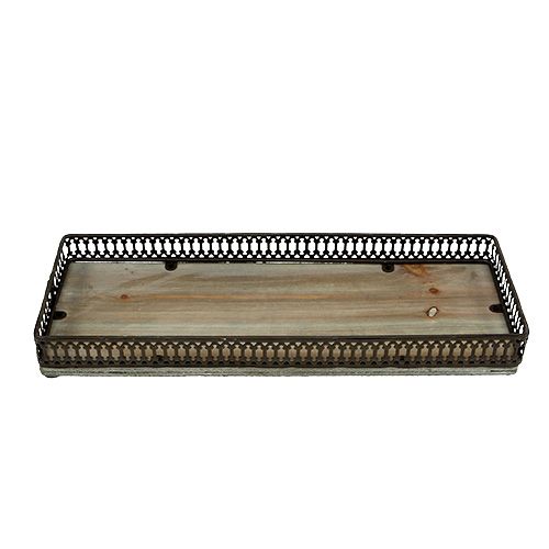 Floristik24 Vassoio quadrato 36 cm x 13 cm H4 cm Naturale 1p