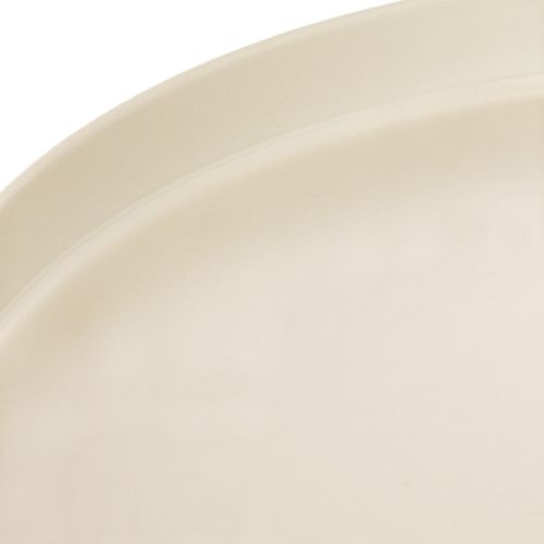 Vassoio decorativo rotondo color crema, 30 cm, con supporto, per la decorazione della tavola. | Floristik24.it