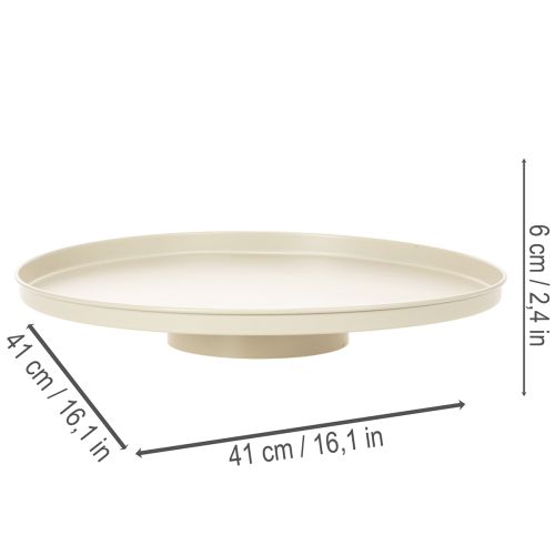 Piatto decorativo in metallo a forma di fiore, rotondo, 41 cm, da tavolo. | Floristik24.it