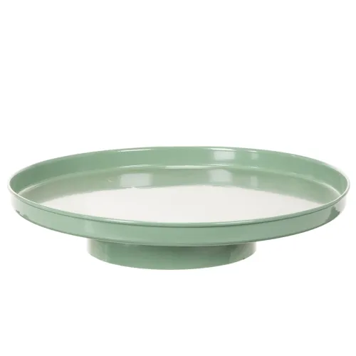 Piatto decorativo rotondo verde con supporto per la tavola, 30 cm