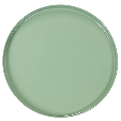 Piatto decorativo rotondo verde con supporto per la tavola, 30 cm | Floristik24.it