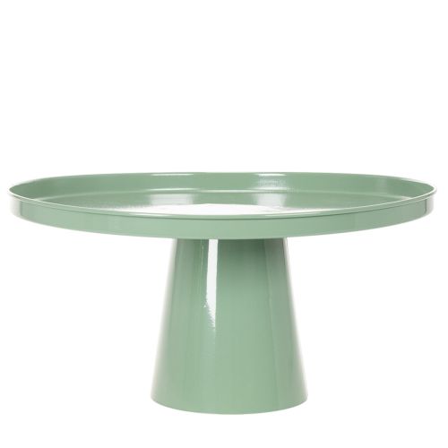 Tavolino decorativo rotondo in metallo verde, diametro 40 cm, con bordo alto | Floristik24.it