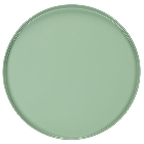Tavolino decorativo rotondo in metallo verde, diametro 40 cm, con bordo alto | Floristik24.it