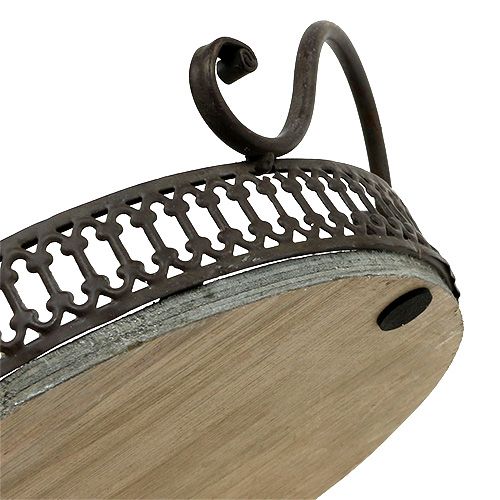 Prodotto Vassoio con manici Ø20cm H8,5cm marrone