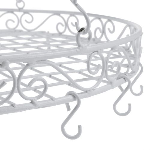 Floristik24 Vassoio con gancio Ø44,5cm per appendere bianco