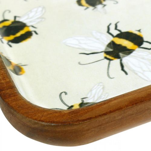 Floristik24 Vassoio decorativo in legno api quadrate vassoio decorativo estivo 35×23,5×2 cm