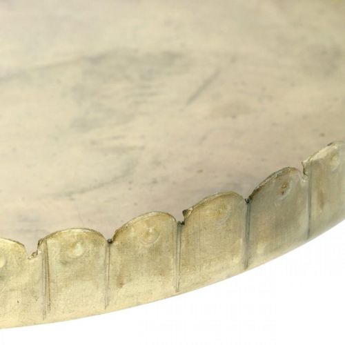 Floristik24 Piatti in metallo per decorare, decorare la tavola, portacandele rotondi effetto antico dorato Ø7,5/10/12/15/18cm H2cm set di 5