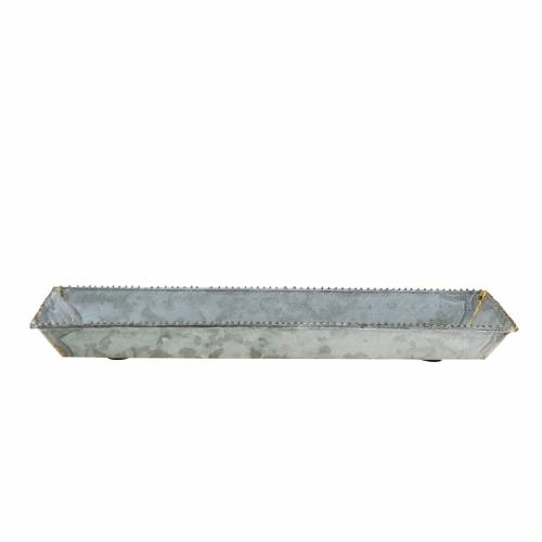 Floristik24 Vassoio decorativo zinco lavato bianco 40 cm × 15 cm