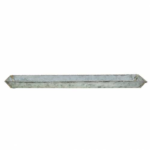 Floristik24 Vassoio natalizio zinco lavato bianco 60 × 15 cm